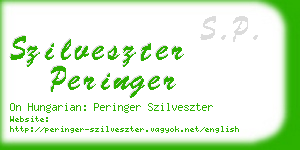 szilveszter peringer business card